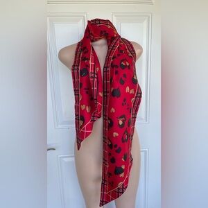 Chico's Vibrant Red and Black Scarf